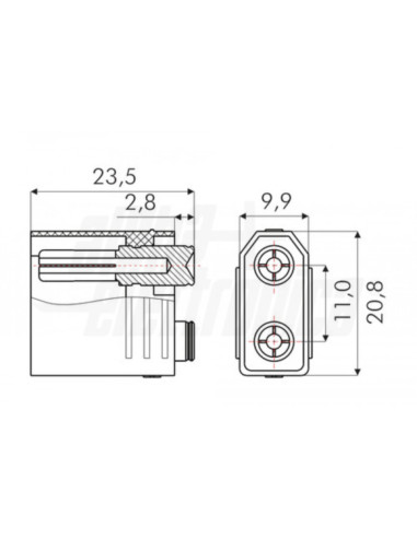 Connettore XT90 maschio per batterie 500V 90A