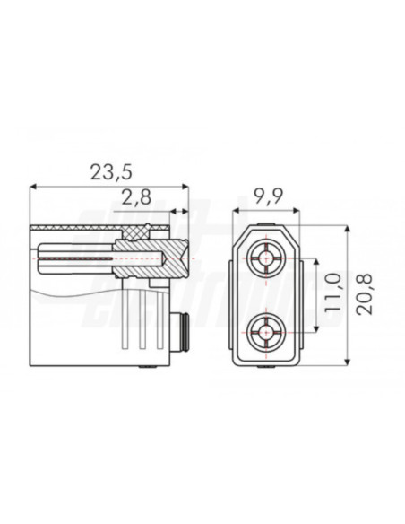 Connettore XT90 maschio per batterie 500V 90A