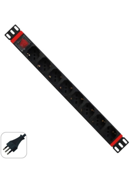 Multipresa rack 19" 8 prese ita/Schuko