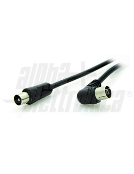 Cavo TV M/M 2 metri nero con adattatore F/F