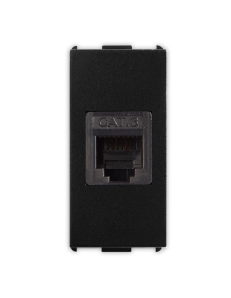 Frutto presa RJ12 6/6 nera serie PIXIA