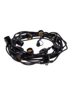 Catenaria nera da esterno 220V IP44 con 10 portalampade...
