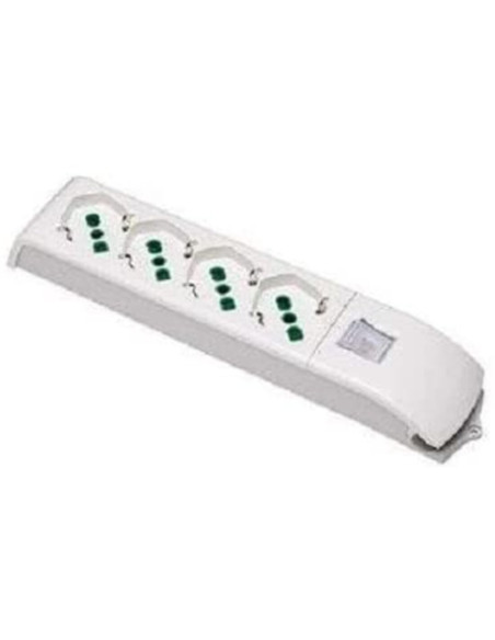 Multipresa 4 posti shucko + 10A/16A bianca senza cavo