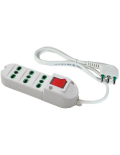 Multipresa 3 posti 2p+t bipasso 10A/16A con interruttore...