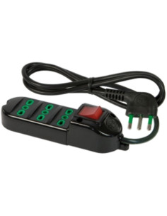 Multipresa 3 posti 2p+t bipasso 10A/16A con interruttore...