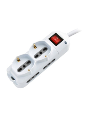 Multipresa 6 posti 10/16a/Schuko con interruttore