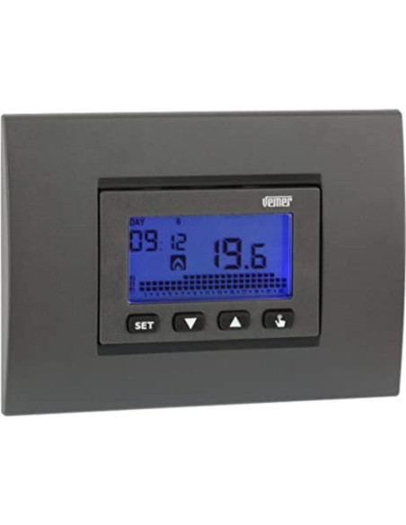 Cronotermostato settimanale da incasso 3 livelli temperatura LCD multicolore