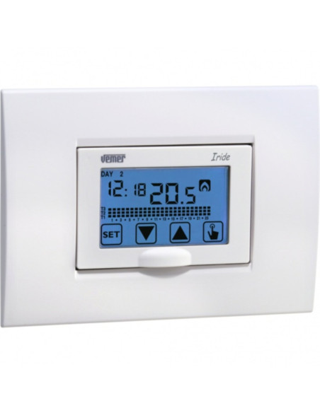 Cronotermostato settimanale da incasso 503 a batteria bianco