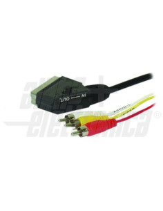 Cavo da spina scart a 3rca 1V+2audio c/commutatore