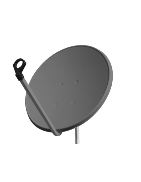 Parabola offset 88 alluminio grigia con attacco palo