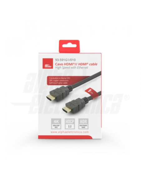 Cavo HDMI high speed c/ethernet 1m 3d 2160p 4K@60fps 18gbps