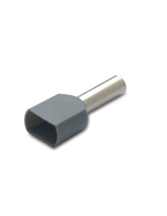 Terminale a bussola isolato x cavo 2x0,75mm² grigio -...
