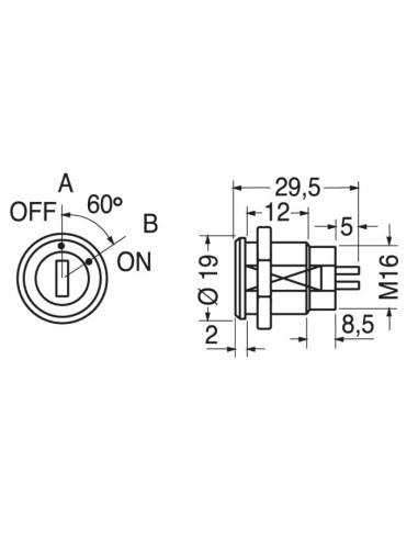 Interruttore a chiave miniatura
