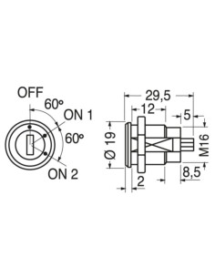 Comm chiave miniat. 3 pos. \estr chiave 3 pos 2