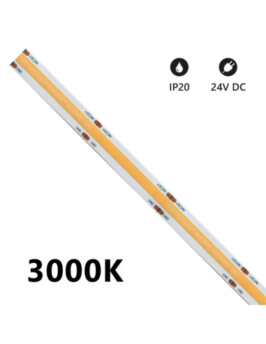 Striscia LED COB 5 metri 3000K 24V 15W/m 1350lM/M