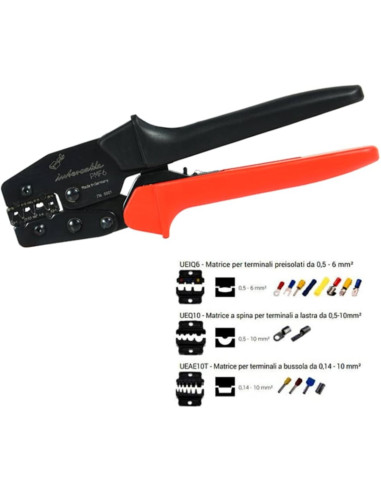 Set pinza a cricchetto con matrici inter