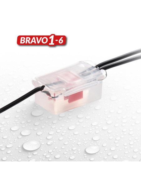 Giunto con gel con 1 morsetto 6mm 50x29x22mm