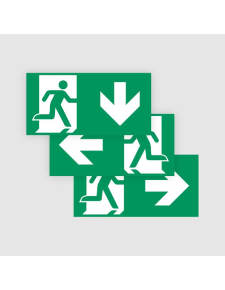 KIT pittogrammi uscita sicurezza 3 direzioni per serie BLANKA