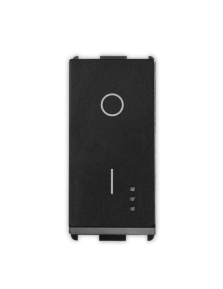 Interruttore 2P 16A nero serie PIXIA con predisposizione retroilluminazione