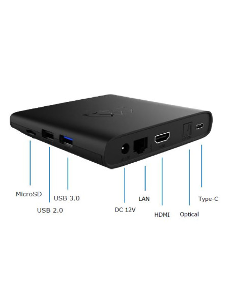 Decoder dvbt2 android TV 4K certificato google e netflix  homatics qbox