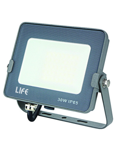 Faretto LED 220V 30W 4000k 110° lm2800 IP65 grigio