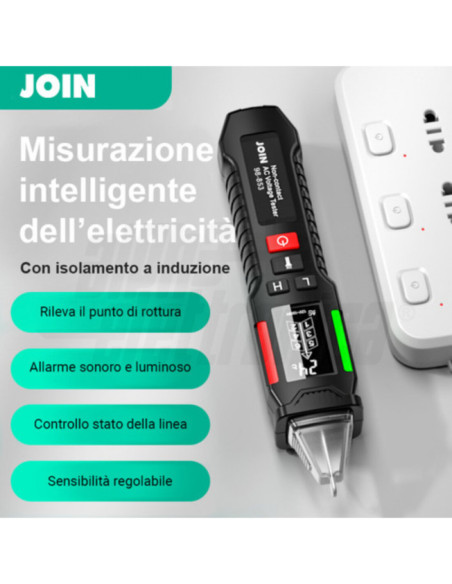 Rilevatore di tensione senza contatto 12-1000V multifunzione - con torcia