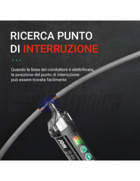 Rilevatore di tensione senza contatto 12-1000Vac con torcia