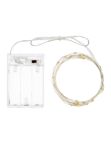 Catena 20 microled bianco caldo 2m a batterie 3xAA