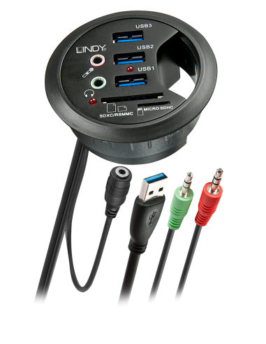 Hub USB 3.0 da scrivania con card reader