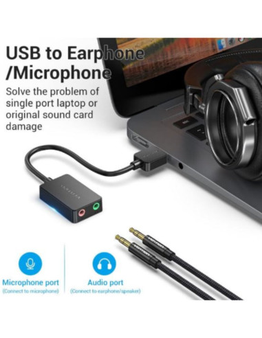 Scheda audio USB per cuffia e microfono