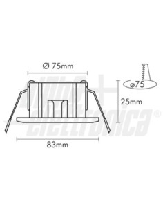 Supporto lampada LED GU10 + cavo 15 cm lucido