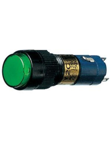 Pulsante unipolare luminoso tondo verde