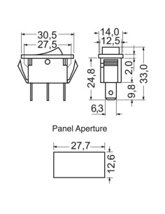 Deviatore a bilancere unipolare 3 pos 2