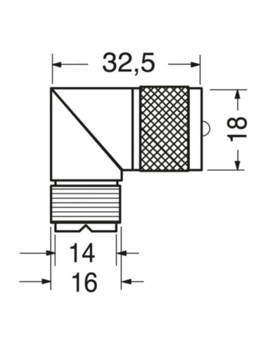 Adattatore m/f UHF (PL259) 90°