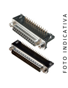 Connettore 15 poli femmina 90° lungo passo 9,4mm