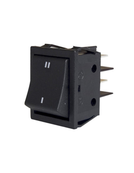 Deviatore unipolare nero 16A 250vac serigrafia i/ii faston 6.3 cert. ul