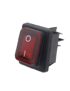 Inter. bipolare rosso IP65 16A 250vac lumin. faston 6.3...