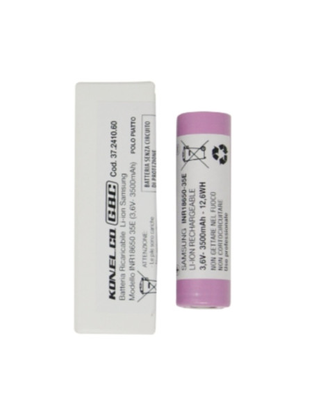 Batteria litio 3,6V 3350mAh polo piatto Vcar: 4,2V - Acar: 1700mA - Asca: 5500mA