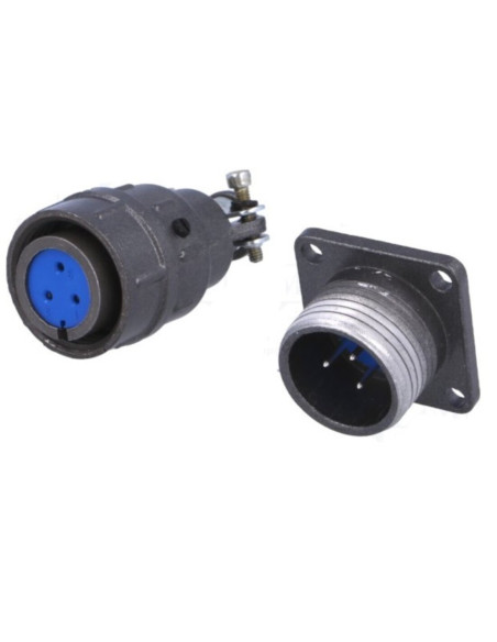 Coppia conettore maschio femmina 3poli 4A 220VAC a saldare