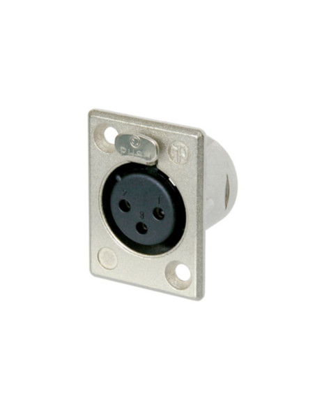 Connettore XLR da pannello femmina 3 poli a saldare contatti argento serie p