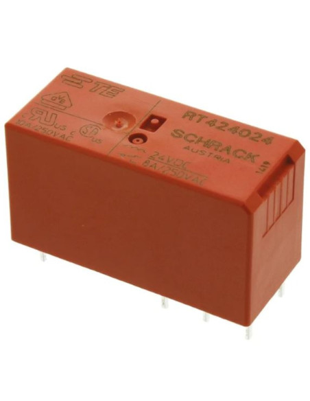 Rele' lowprofile 24VDC 2 scambi 8A