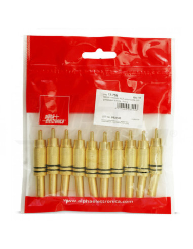 Spina coax RCA con guidacavo nera