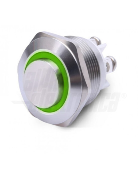 Pulsante antivandalo 1p vite 24V verde (on) / - / off