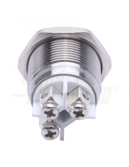 Pulsante antivandalo 1p vite 24V verde (on) / - / off