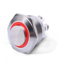 Pulsante antivandalo 1p vite 12V rosso (on) / - / off