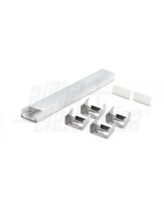 Profilo alluminio con copertura piana opaca 2m con accessori