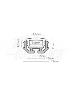 Profilo LED alluminio 2m + cover opale 2