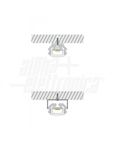 Profilo LED alluminio 2m + cover opale