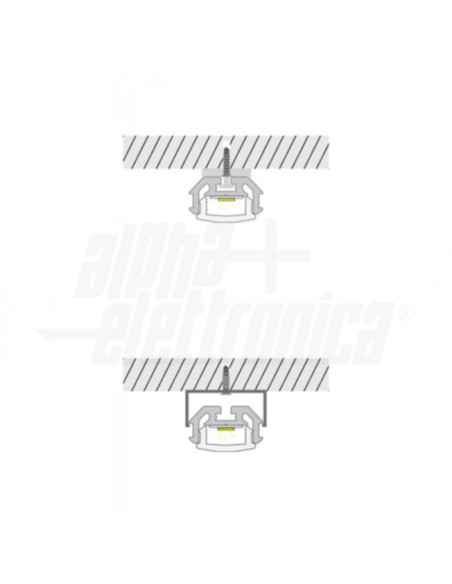 Profilo LED alluminio 2m + cover opale