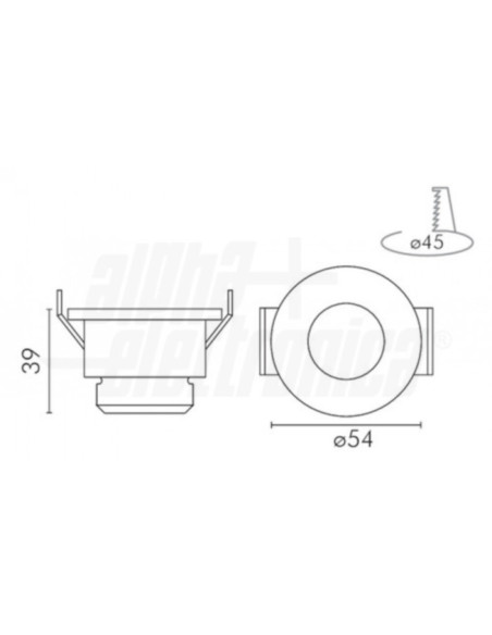 Faretto LED incasso 5W 12,5V 3000k IP44 38° 400lm 400mA